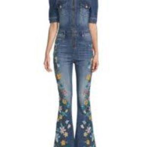 Driftwood 70s Fit and Flare Denim Jumpsuit